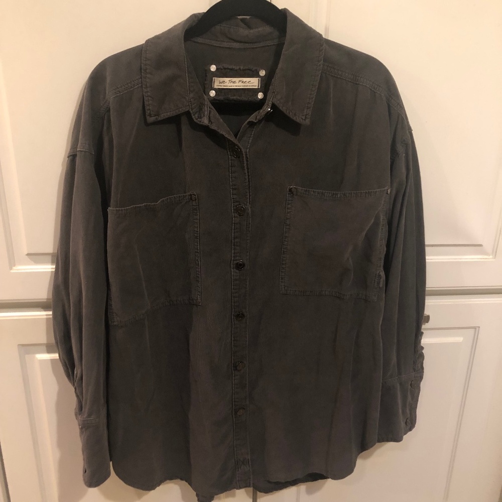 Free People Baby Cord Button Down